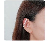 Shinny CZ Stone Silver Long Ear Cuff LEC-01